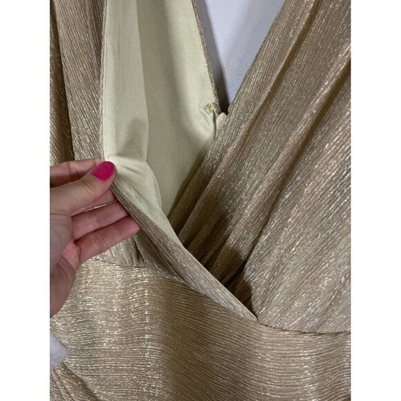 BCBG Maxazria Dress XL Metallic Luxury Old Money Vegas Mini Festive Wedding - Picture 10 of 16